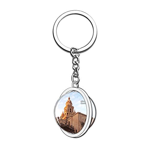 Hqiyaols Keychain España Murcia Cristal Girar Acero Inoxidable Llavero Viajes Ciudad Recuerdo Llavero