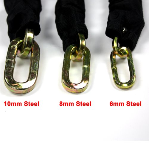 H&S Candado de alta resistencia para motocicleta o bicicleta 10 mm diámetro x 2.000 mm Longitud