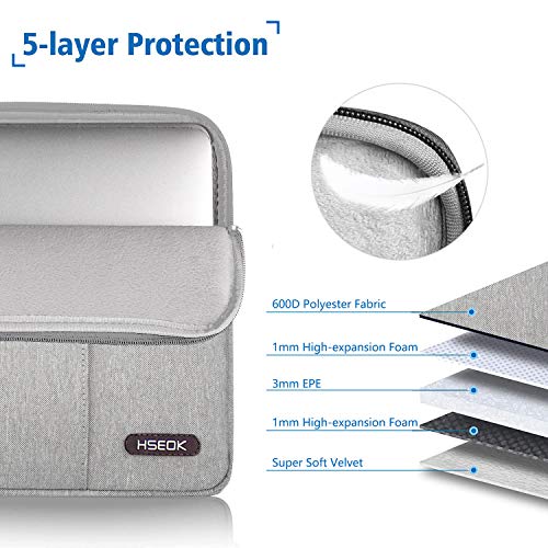 Hseok Funda Blanda Maletín Impermeable para Ordenador Portátil, Estilo Elegante Bolsa Protectora, Ideal por 15,6 Pulgadas DELL/Ausu/Acer/HP/Toshiba/Lenovo, Color Negro/Gris/Gris Oscuro/Rosa
