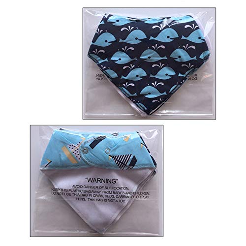 Httzhongchuang Toalla de Saliva, Paquete de 8 Bufandas Triangulares de algodón, Baberos de bebé de Doble Capa, Htt062-3
