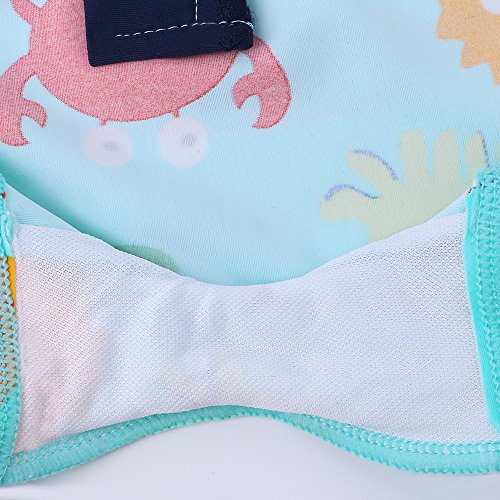 HUAANIUE Traje de baño para niños pequeñas Traje de baño de Manga Corta Traje de baño de una Pieza Zip Rash Guard Protección Solar Traje de baño UPF 50+ Natación Bañarse Ropa de Playa