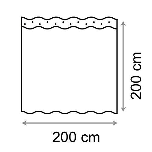 HuaForCity Cortina Baño, EVA Cortinas de Ducha/Bañera 200X200cm, Impermeable, Antimoho, Antibacteriano,Ganchos Patrón Mediterráneo