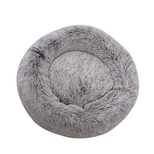 huangThroStore Cama calmante para Perros y Gatos, Cama de Felpa para Cachorros y Perros, café, 80 cm