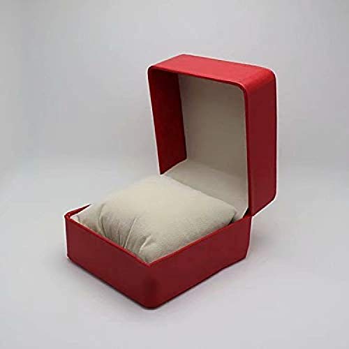 HUATINGRHPM Caja de Reloj, Caja de empaquetado de la Caja Redonda de la Caja de Reloj de Cuero de la PU con la pequeña Caja de la Tabla de la Almohada, Red