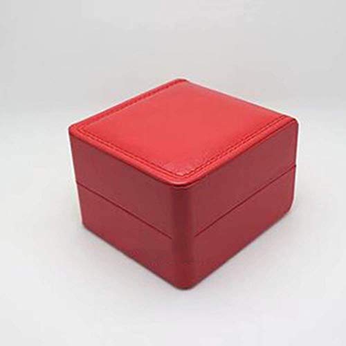 HUATINGRHPM Caja de Reloj, Caja de empaquetado de la Caja Redonda de la Caja de Reloj de Cuero de la PU con la pequeña Caja de la Tabla de la Almohada, Red