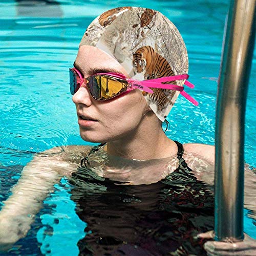 Huatongxin Tiger in The Snow - Gorras de natación para hombres y mujeres también son adecuadas para niños y niñas.