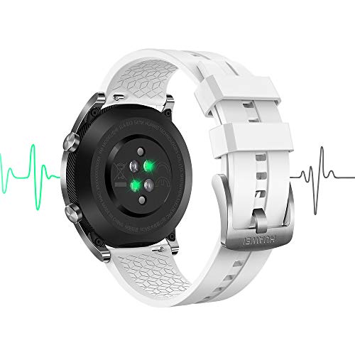 Huawei Watch GT Elegant, Smartwatch con Caja de Metal, Pantalla Táctil AMOLED de 1.2", Monitor de Ritmo Cardíaco y Sueño, GPS, Sumergible 50 M, 42 mm, Blanco