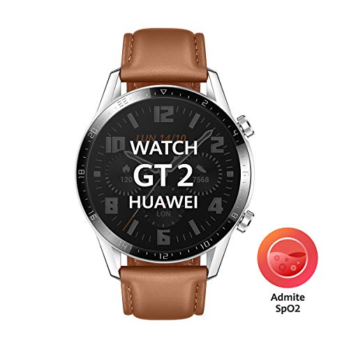 Huawei Watch GT2 Classic - Smartwatch con Caja de 46 Mm (Hasta 2 Semanas de Batería, Pantalla Táctil Amoled de 1.39", GPS, 15 Modos Deportivos, Llamadas Bluetooth), marrón
