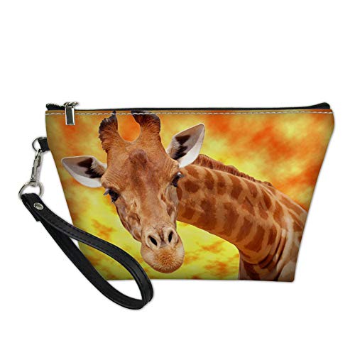 HUGS IDEA Jirafa Bolsa de Maquillaje de Mujeres Multiuso Cosmético Caso de Cuero PU Kit Titular Bolsos de Embrague