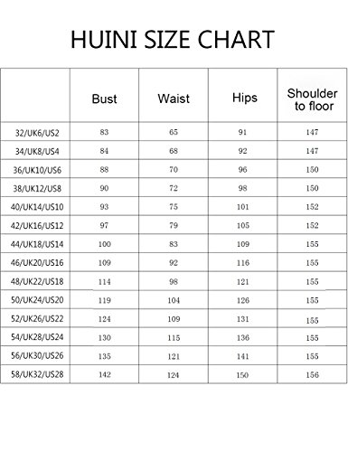 HUINI Escarpado Mangas largas Cuello en V Madre de la Novia Vestidos Cord¨®n Paseo Formal Vestidos Tama?o 34