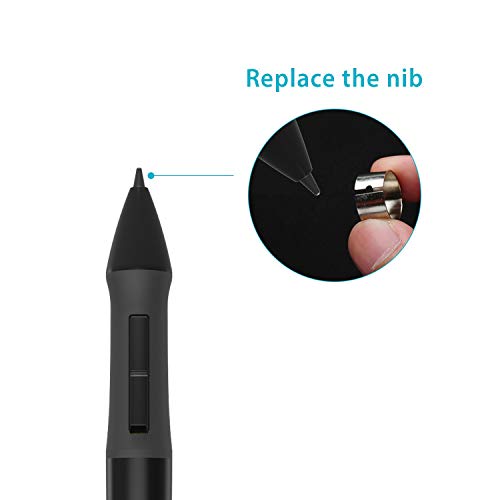 HUION P68 - L¨¢PIZ Digital para Tableta gr¨¢fica (Funciona con Pilas, inal¨¢mbrico), Color Negro