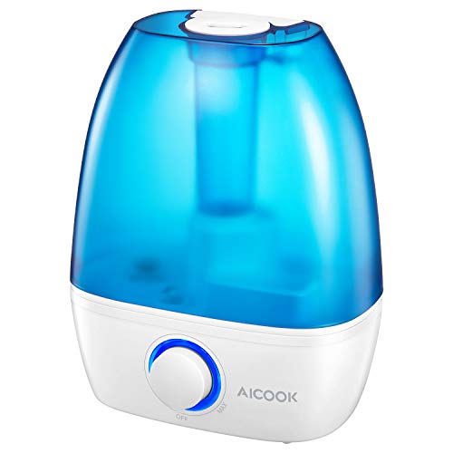 Humidificador Frío de la Niebla de Aicook, Humidificadores Ultrasónicos de 3,5L, Tiempo de Trabajo de 12-36 horas, Niebla Ajustable de para el Dormitorio de Bebé, Cierre Automático