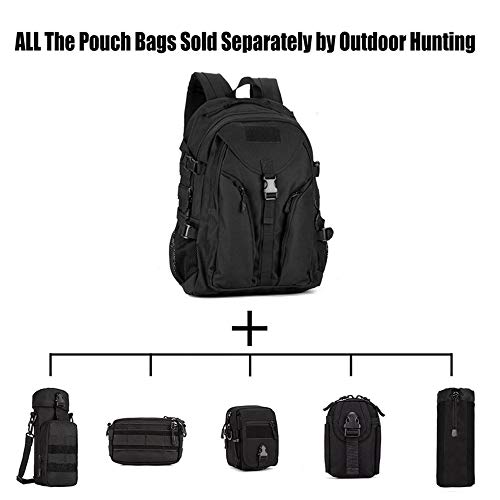 Huntvp Mochila Táctica de Nylon 40L Bolsa de Asalto Estilo Militar Bolsa Impermeable para Las Actividades Aire Libre Senderismo Caza Viajar Color Negro