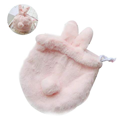 hvxjxk Maquillaje De La Bolsa del Bolso del Maquillaje De Conejo Mullido Cosmético De La Bolsa con Asas De Viajes Cosmética