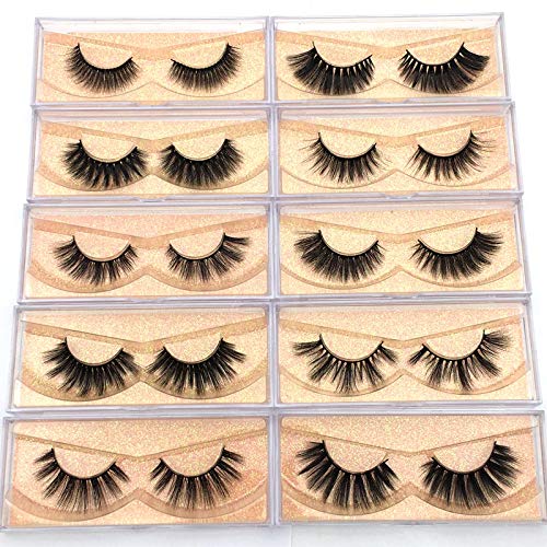 HXUJ 20 Pares Venden al por Mayor 15 pestañas Cruzadas pestañas de Ojo de visón Estilo Faux 3D