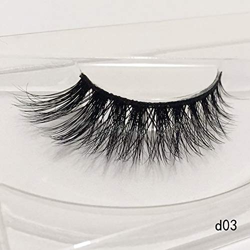 HXUJ 30 Pares de pestañas de visón 3D Mezcla de pestañas de visón al por Mayor Faux cils Falsa Tira Completa con Bandeja sin Caja de Embalaje Falsa Ojo