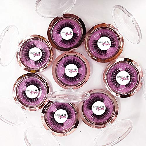 HXUJ 50 Pares de Venta al por Mayor 18 pestañas Transparentes Estilo Banda pestañas postizas visón visón 3D pestañas Hechas a Mano