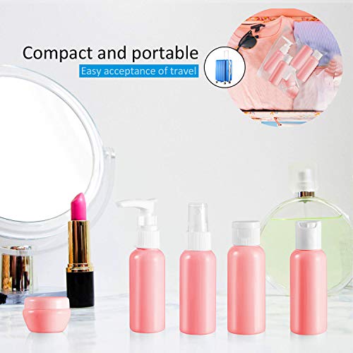 HyAdierTech Botellas de Viaje, Neceser de Avión, Conjunto de 10 Piezas Fuerte y apropiado para Equipaje DE Cabina, Equipaje de Mano, Champú Gel Crema + Pipeta y Embudo (Blanco) (B)