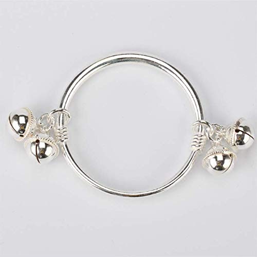 HYKJ Bebé Bell Pulsera bebé Plata del Dedo del pie Anillo 999 niño Hombre y niña Pierna Pierna Cadena de pies