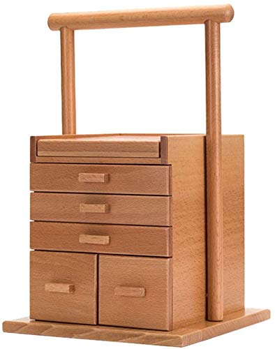 HYLL Armarios y Capuchas Am Organizador están Hechas de Madera Caja de Pulsera colección de joyería de Almacenamiento Organizador del Armario con 4 Grandes Capas de Espejo de Regalo