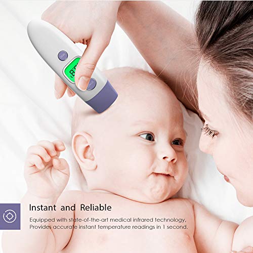 HYLOGY Termómetro Para Bebés, Termómetro de Oreja y Frente Termómetro Infrarrojo Digital 4 en 1, Alarma de Fiebre Rápida y Precisa Modo de Silenc