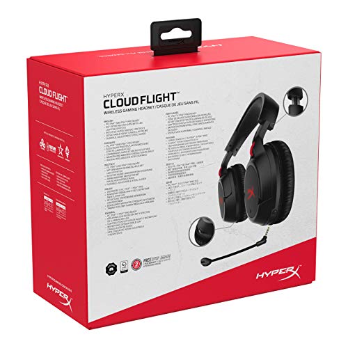 HyperX Cloud Flight Binaural Diadema Negro - Auriculares con micrófono (Consola de Juegos, Binaural, Diadema, Negro, PC, PS4, PS4 Pro, Inalámbrico y alámbrico)
