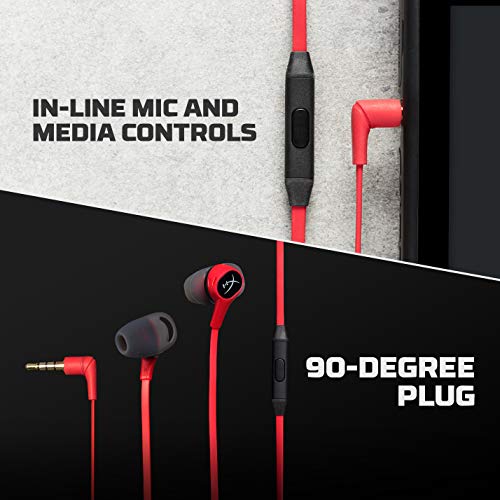 HyperX HX-HSCEB-RD Earbuds - Auriculares con micrófono Integrado, color rojo