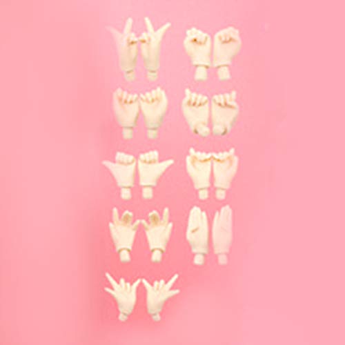 HYZM Blythe Doll 1/6, 19 Joints Blythe Muñeca + Maquillaje Cara + Ropa + Ojos de 4 Colores + 9 Pares de Manos, Pelo Largo y Rizado Rojo-marrón