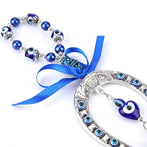 Hztyyier Adorno de Perlas de Mal de Ojo Azul Turco Amuleto Delicado Colgante de Vidrio Azul Inicio Lucky Protection Decoración Colgante de Pared - D