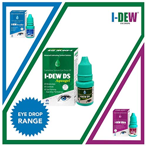 I-Dew DS Night-Time Aquagel Eye Drops for Dry Eyes, Eye Drops for Contact Lens Users and Red Eyes QUAD PACK