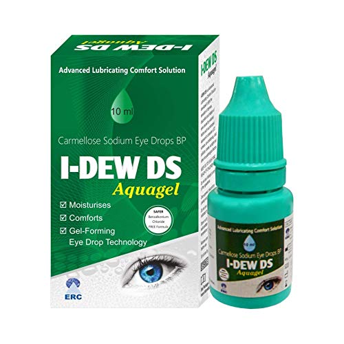 I-Dew DS Night-Time Aquagel Eye Drops for Dry Eyes, Eye Drops for Contact Lens Users and Red Eyes QUAD PACK