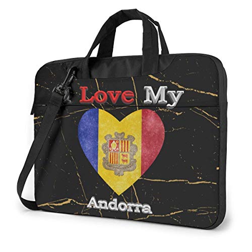 I Love My Andorra Heart Flag Bolso para portátil Bolso de Hombro Bolso para computadora Bolso de maletín Bolso de Hombro Inclinado