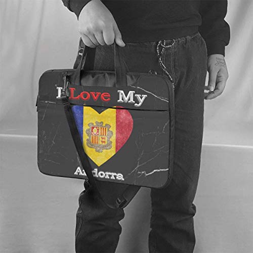 I Love My Andorra Heart Flag Laptop Bag Un Hombro Bolsa para computadora portátil a Prueba de Golpes