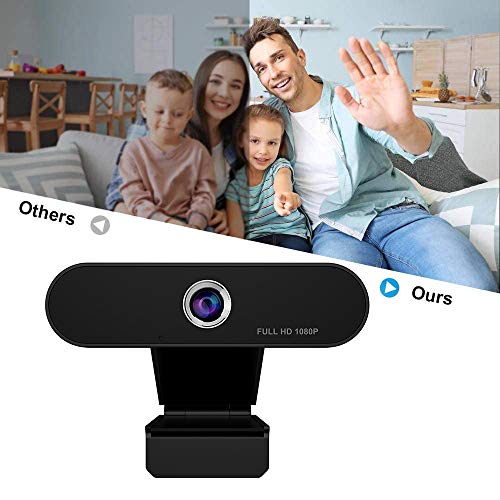 iAmotus Webcam 1080P, Webcam PC con Micrófono de Reducción de Ruido, para videollamadas, cámara de computadora portátil para videollamadas Flexible y Ajustable, Compatible con Windows, Android, Linux