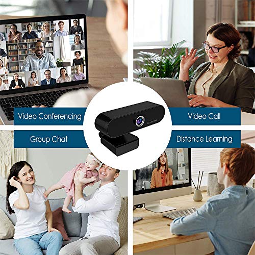 iAmotus Webcam 1080P, Webcam PC con Micrófono de Reducción de Ruido, para videollamadas, cámara de computadora portátil para videollamadas Flexible y Ajustable, Compatible con Windows, Android, Linux
