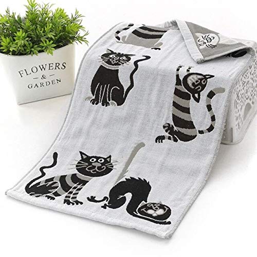 IAMZHL Premium New Children Baby Jacquard Toalla pequeña Rectangular Dibujos Animados Niños Toallas de baño Toalla de algodón de Tres Capas Absorbente Suave-5 50 x 25 cm