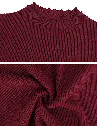 iClosam Jersey De Cuello Alto Mujer Cuello Redondo Suaves JerséIs De Punto Manga Larga Pullover SuéTer Top