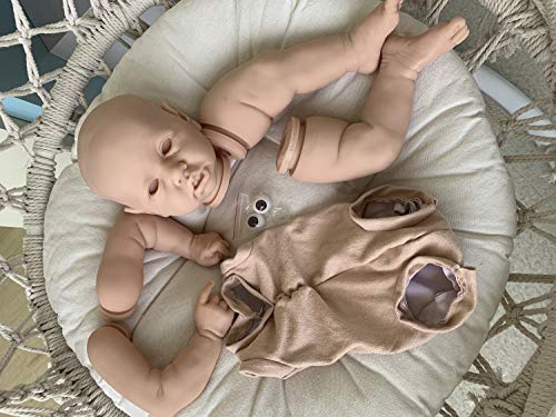 iCradle Kit de Kit de muñeca Reborn de Silicona Suave sin Pintar Accesorios de Suministro de Piezas Ideal para DIY Reborn Doll Tamaño Final 23 Pulgadas Cabeza Ojos Tela Cuerpo 4 extremidades(2003)