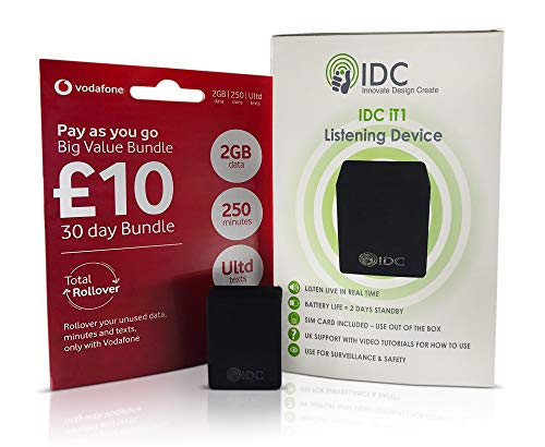 IDC © Él1 escucha sala Bug y seguridad dispositivo - pequeño discreto e imperceptibles - escuchar a sonidos/conversaciones desde cualquier lugar - sin contrato u oculta coste - Simple para usar -