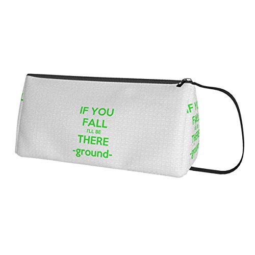 If You Fall I'll Be There Estuche de moda, gran capacidad, bolsa de almacenamiento de cosméticos, doble cremallera, uso general para estudiantes y trabajadores de oficina