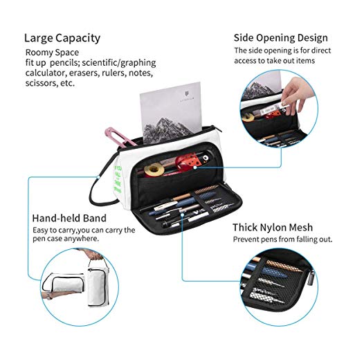 If You Fall I'll Be There Estuche de moda, gran capacidad, bolsa de almacenamiento de cosméticos, doble cremallera, uso general para estudiantes y trabajadores de oficina