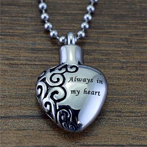 IGRNG Collar en Forma de corazón, Perfume Que se Puede Abrir, Colgante de corazón de Acero de Titanio, joyería de Amor