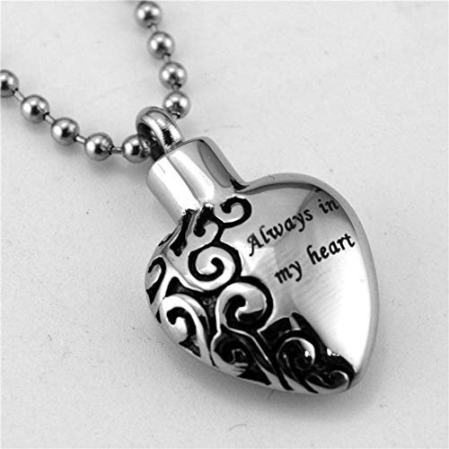 IGRNG Collar en Forma de corazón, Perfume Que se Puede Abrir, Colgante de corazón de Acero de Titanio, joyería de Amor