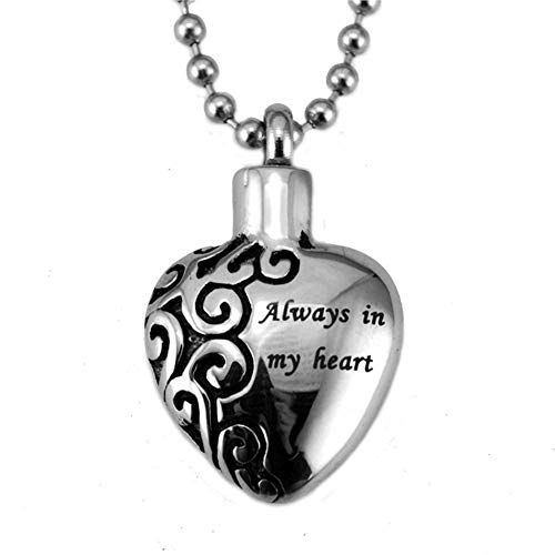 IGRNG Collar en Forma de corazón, Perfume Que se Puede Abrir, Colgante de corazón de Acero de Titanio, joyería de Amor