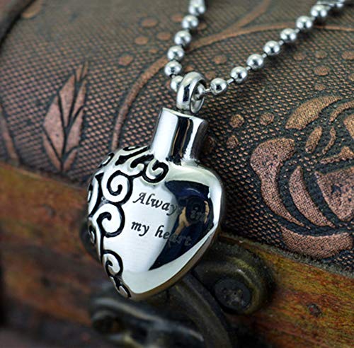 IGRNG Collar en Forma de corazón, Perfume Que se Puede Abrir, Colgante de corazón de Acero de Titanio, joyería de Amor