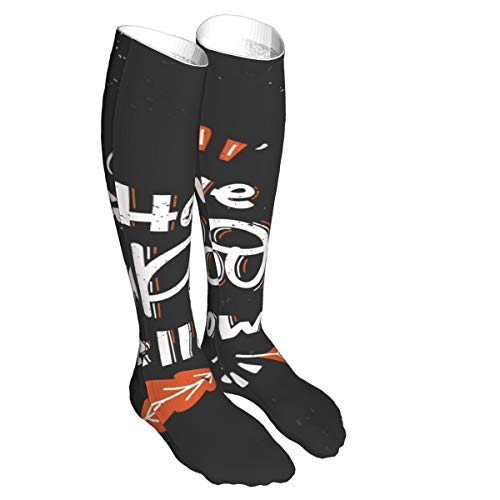 iksrgfvb Vector tarjeta de felicitación de Halloween, folleto, pancarta, plantillas de carteles. Have A SpookySupport cojines gruesos en calcetines de pantorrilla de 3 x 50 pulgadas