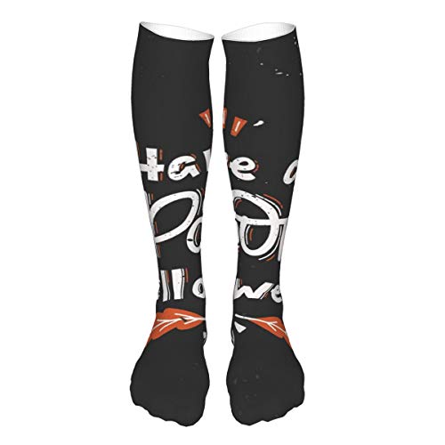 iksrgfvb Vector tarjeta de felicitación de Halloween, folleto, pancarta, plantillas de carteles. Have A SpookySupport cojines gruesos en calcetines de pantorrilla de 3 x 50 pulgadas