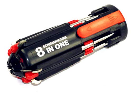 ILS - 8 en 1 Multifuncional Destornillador Móvil Relojes Reparación Electrodomésticos Herramientas con Luz