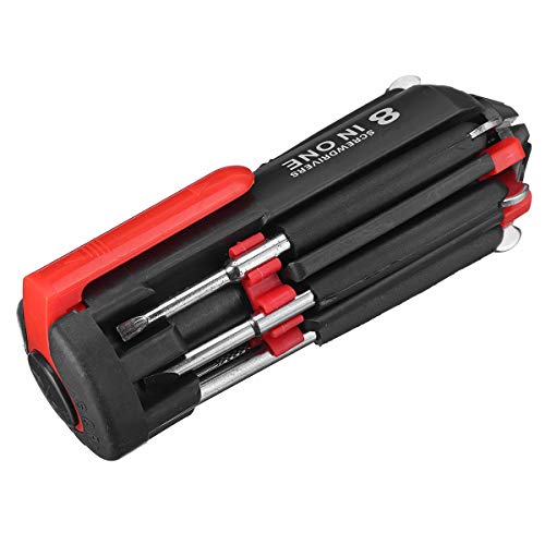 ILS - 8 en 1 Multifuncional Destornillador Móvil Relojes Reparación Electrodomésticos Herramientas con Luz