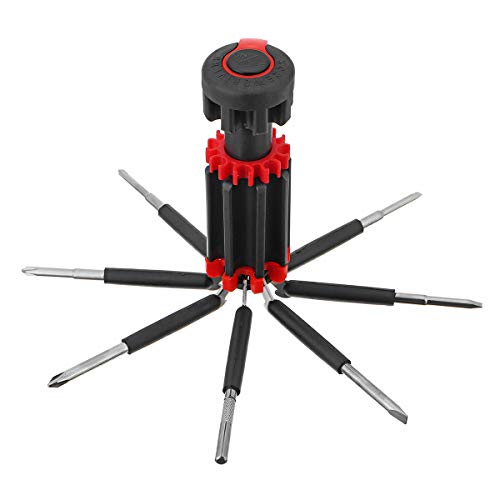 ILS - 8 en 1 Multifuncional Destornillador Móvil Relojes Reparación Electrodomésticos Herramientas con Luz